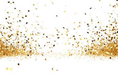 Confetti Cascading in a Glittering Celebration Isolated on Transparent Background PNG.
