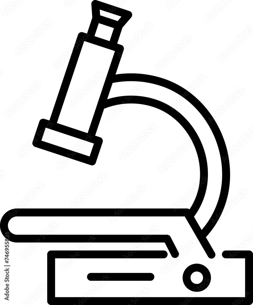 Poster isolated microscope icon in line art.