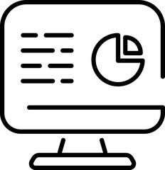 Vector illustration of presentation icon in line art.