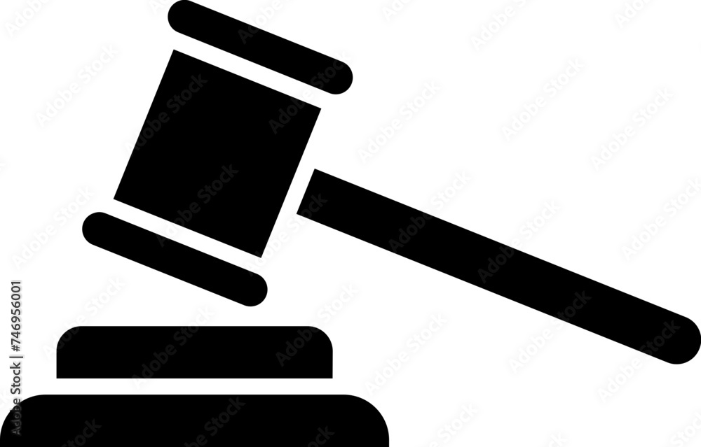 Sticker Illustration of judge gavel icon.