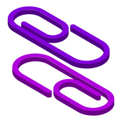 3D illustration of paper clip icon. - obrazy, fototapety, plakaty