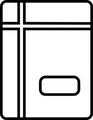 Isolated book icon in line art.