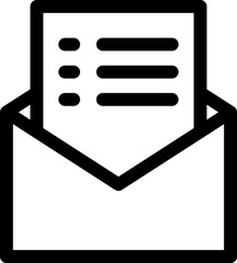 Line art mail or envelope icon in flat style.
