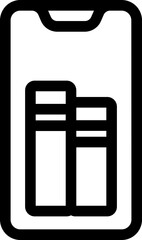 Line art illustration of online book store app in smartphone icon.