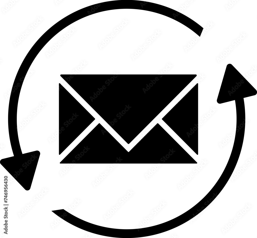 Poster b&w message transfer or reload icon.