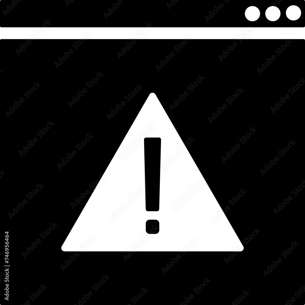 Poster error or warning message web page icon.