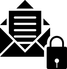 Illustration of block message or email glyph icon.