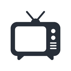 Television icon vector isolated on white background.