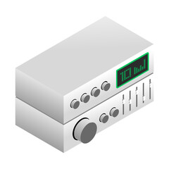 3D illustration of stereo receiver icon.