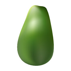 3D render papaya in green color.