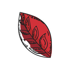 Vector illustration of leaf doodle.