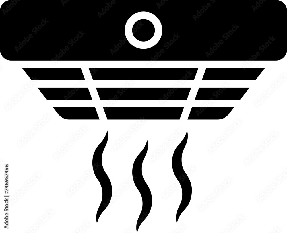 Poster smoke detector icon or symbol.