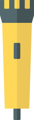 Grey and yellow microphone icon in flat style.