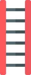 Red and gray ladder icon in flat style.