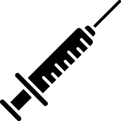 Glyph illustration of syringe icon.