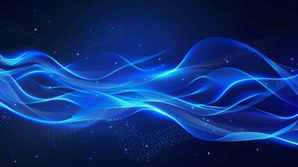 blue wavy technology background. ai generative