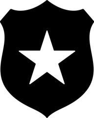 Glyph illustration of police badge icon.