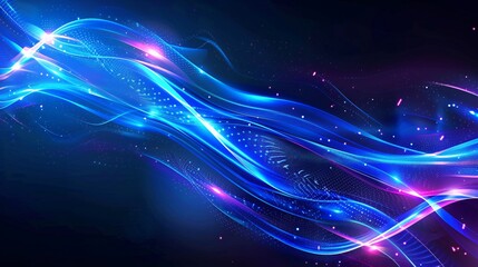 blue wavy technology background. ai generative