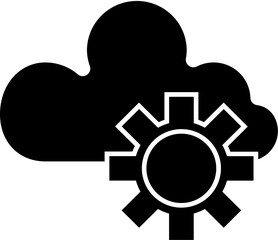 Flat style cloud computing icon.