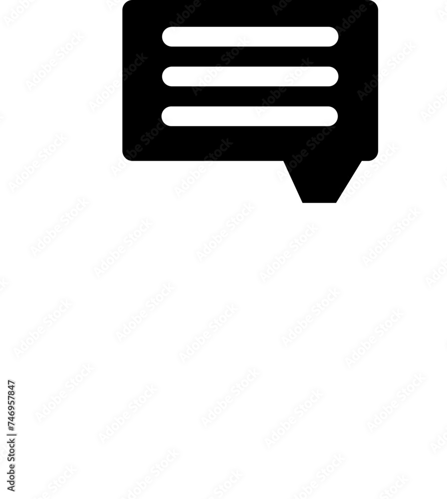 Poster chatting or messaging icon in b&w color.