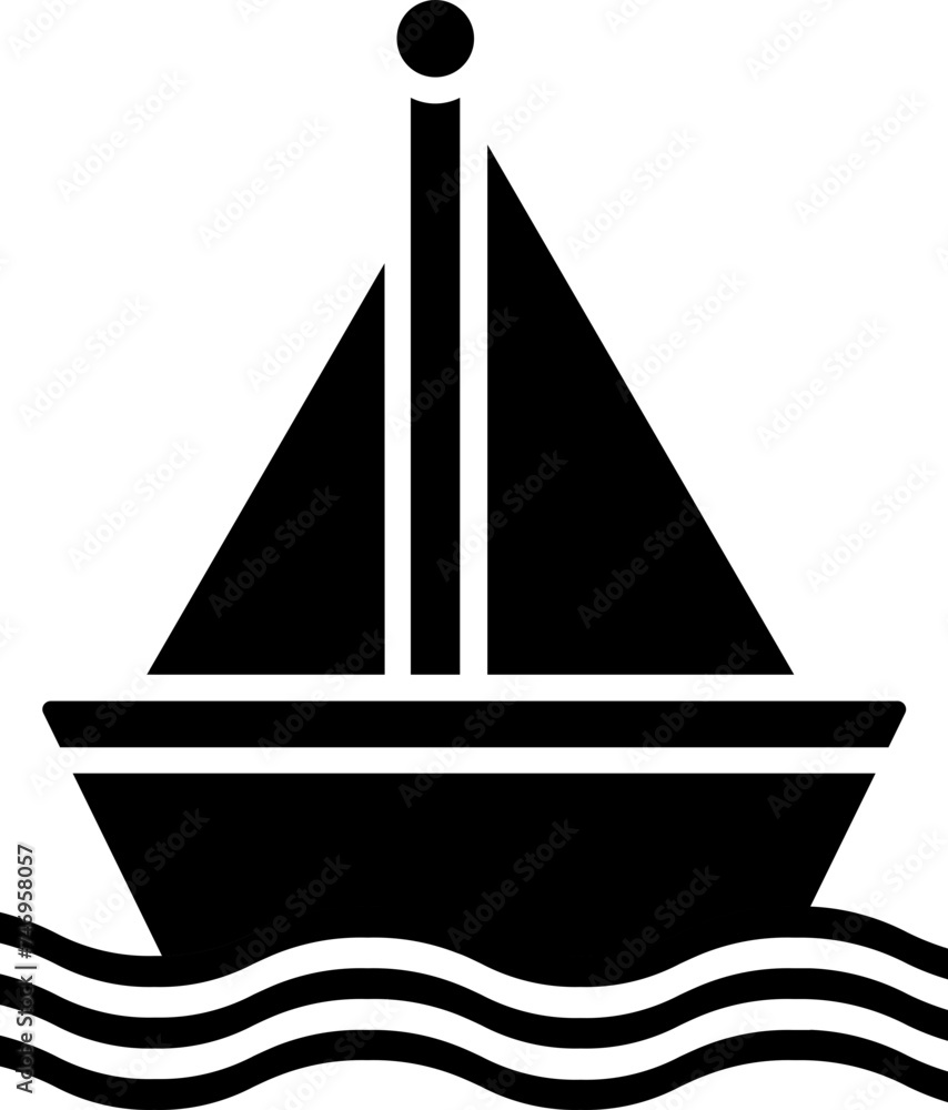 Canvas Prints vector illustration of ship or boat icon.