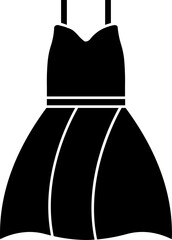 B&W dress icon in glyph style.