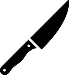 Illustration of knife icon in black color.