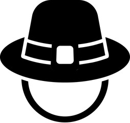 B&W illustration of fishing hat icon.