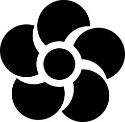 Creative flower icon in b&w color.