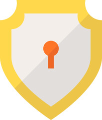 Shield lock icon in flat style.