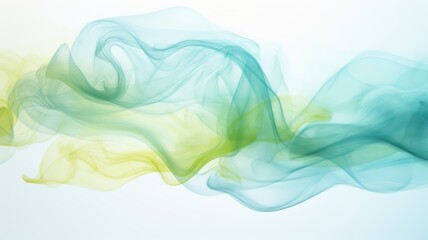 Abstract Mint Blue and Pale Yellow smoke on white colors smoke on texture background. cloud, a soft...
