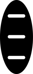 B&W illustration of bread loaf or baguette icon.