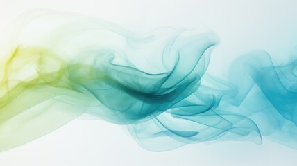 Abstract Mint Blue and Pale Yellow smoke on white colors smoke on texture background. cloud, a soft...