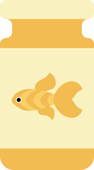 Fish food bottle icon in yellow color.