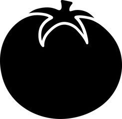 Illustration of tomato glyph icon.