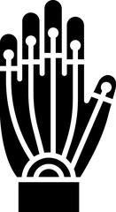 Vector illustration of bionic arm icon. 