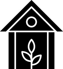 Renewable house glyph icon.