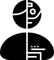 Humanoid robot servicing icon.