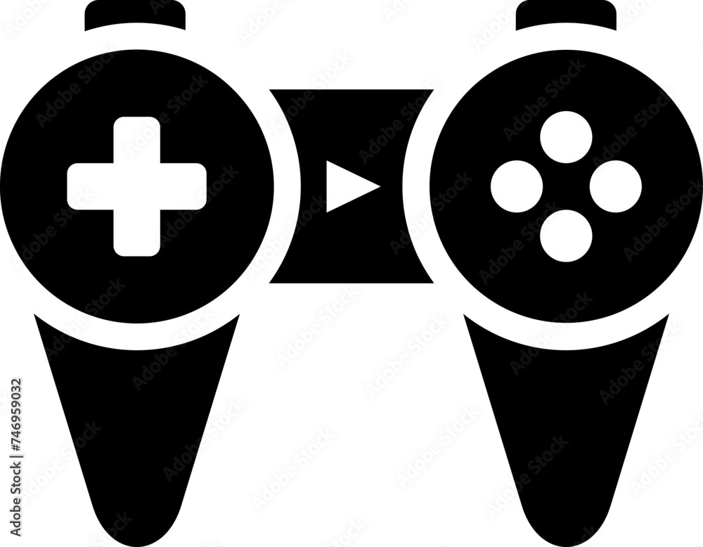 Poster Gamepad icon in b&w color.