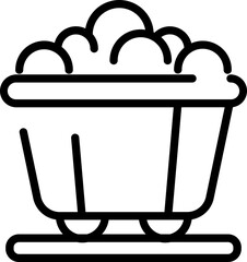 Mine wagon icon in flat style.