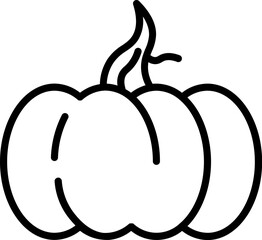 Illustration of pumpkin icon in flat style.