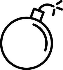 Illustration of bomb icon in line art.