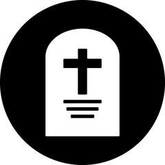 Obraz premium B&W illustration of graveyard icon.