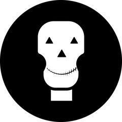 Skull icon in b&w color.