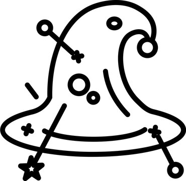 recommend clip art: Scarecrow hat icon in line art.
