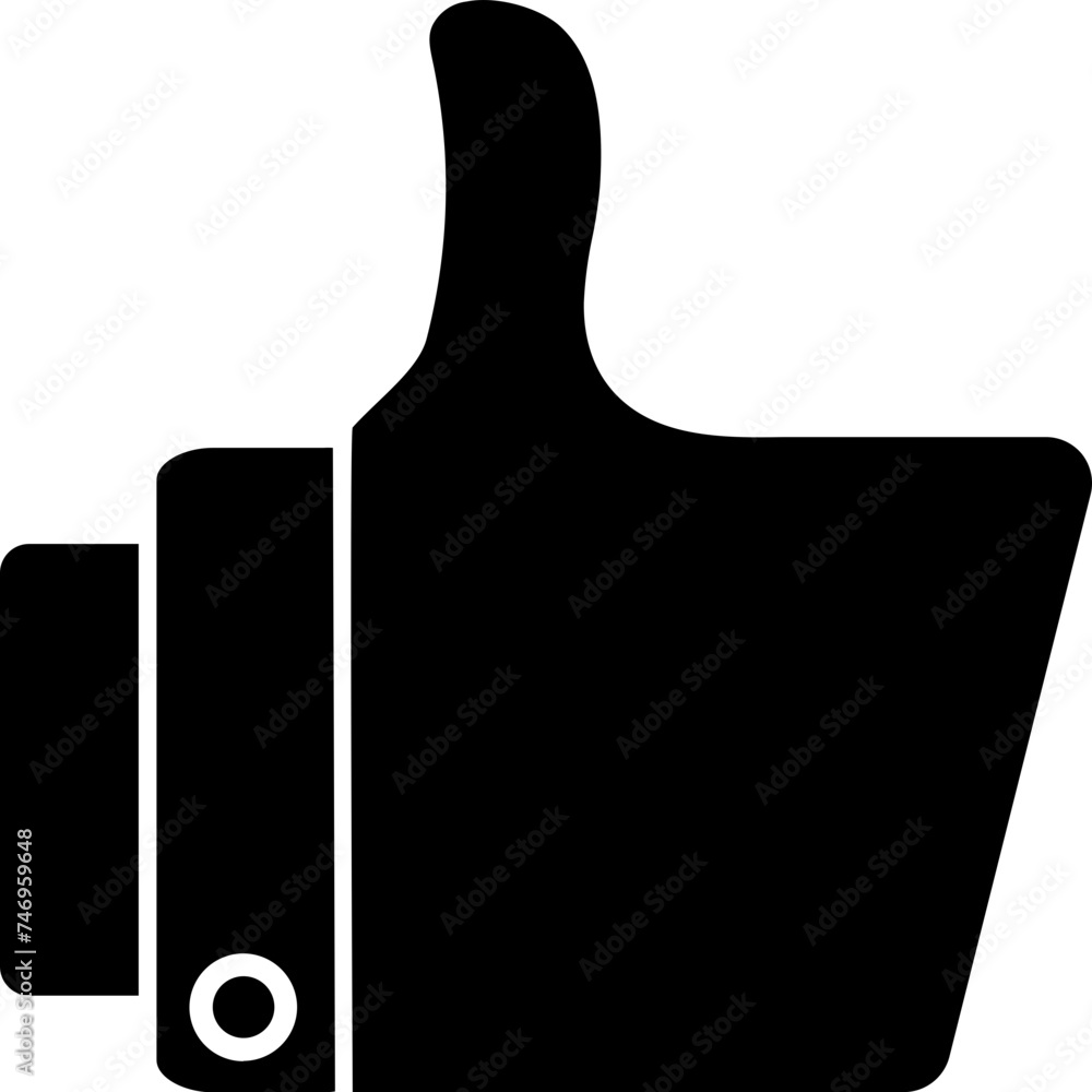 Poster like or thumb up icon in b&w color.