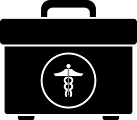 First aid box glyph icon or symbol.
