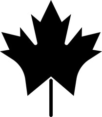 Maple leaf icon in black color. - obrazy, fototapety, plakaty