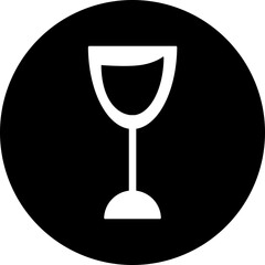 Wine glass glyph icon in flat style.