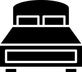 Flat style bed icon or symbol.